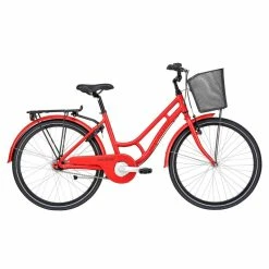 [ 16 ] Red Winther 250 Granny Alu, 24" Hjul, 7 Vxl, Mattröd, 2022 REA