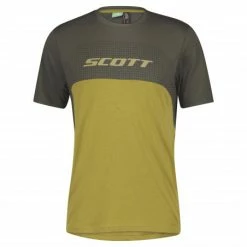 [ 13 ] Scott Trail Flow Dri Short Sleeve Mens Shirt Dark Grey/Mud Green Nyhet 2022